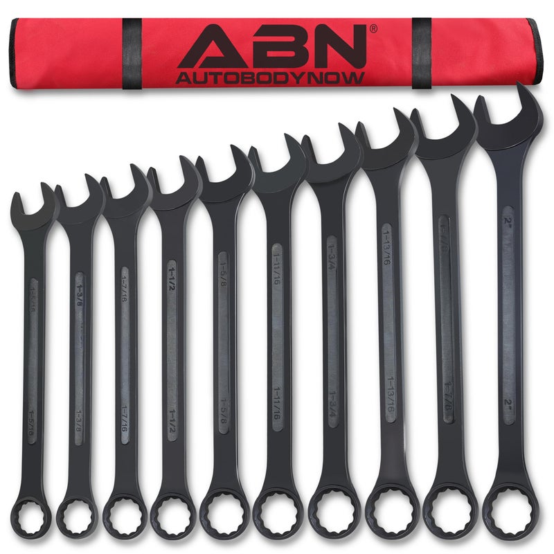 ABN Large Combination Wrench Set SAE 1-5/16 to 2in - Standard 10 Piece Jumbo Open End Wrench Set - Image 5