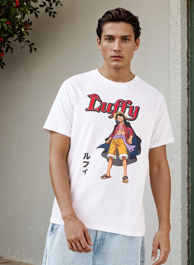 SP Characters Luffy Print Regular Fit T-shirt - Image 1