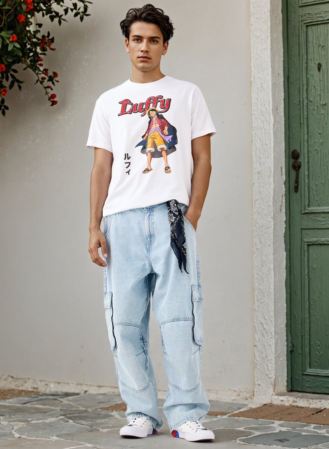 SP Characters Luffy Print Regular Fit T-shirt - Image 2