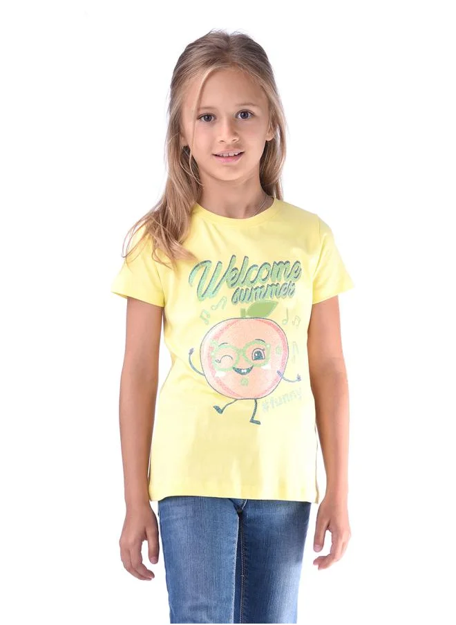 victor and jane Glitter Graphic Print T-Shirt by Styli