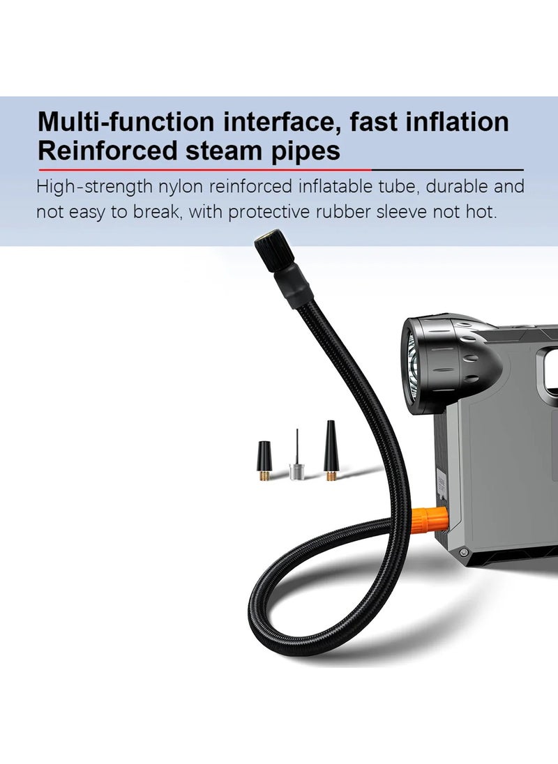 Generic 5 in 1 Car Jump Starter / Tire Inflator / Flashlight / Camp Light / Power Bank, Battery 16,000 mAh, 1000-2000A, Cordless Car Air Compressor 150 PSI, Pump Smart Auto Shut off, Type-C Charging  - Image 5