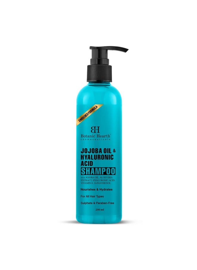 Botanic Hearth Jojoba & Hyaluronic Acid Shampoo With 100% Pure Jojoba Oil & Aloe Extracts | Hydrates Hair & Adds Shine | For Dry & Dehydrated Hair | Shampoo For Women And Men | Sulphate & Paraben Free | 200 Ml  - Image 2