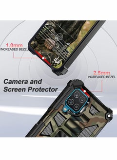 KASTWAVE KASTWAVE Case for Samsung Galaxy A12 Case / M12 Case with Kickstand Camo Grade Rugged Cover Drop Protection Shockproof Built-in Magnetic Case for Samsung A12 /M12 Cover Case （Army Green）  - Image 4