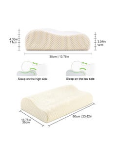 60 cm x 35.05 cm memory foam pillow for neck support, comfortable for sleeping, orthopedic for side and back support, gold