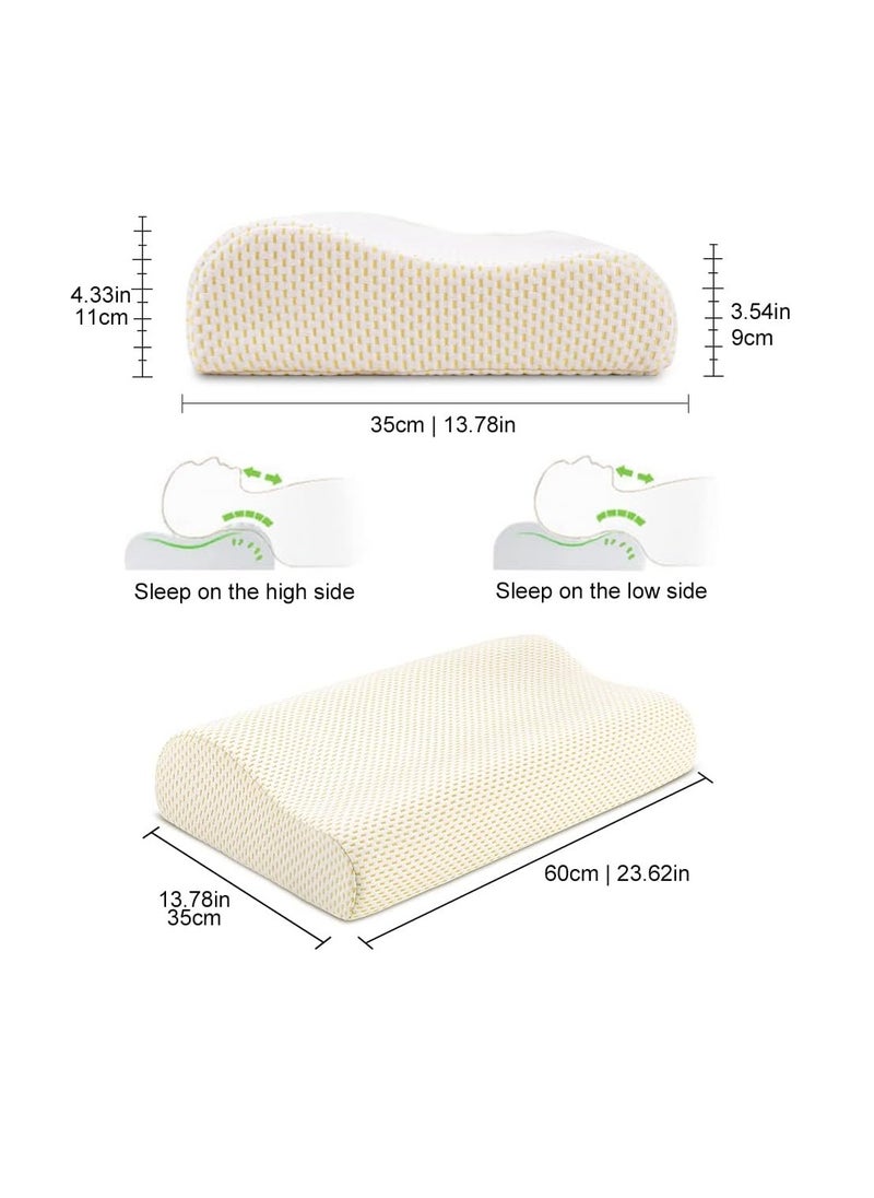 Generic - 60 cm x 35.05 cm memory foam pillow for neck support, comfortable for sleeping, orthopedic for side and back support, gold - Image 1