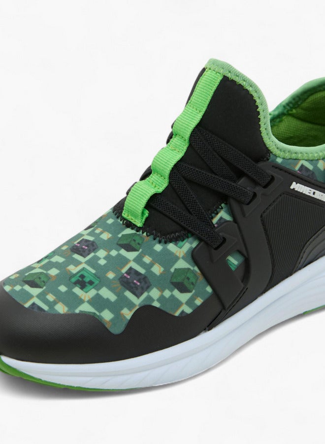 MINECRAFT أحذية رياضية مطبوعة بدون رباط بتفاصيل من الدانتيل - Image 4