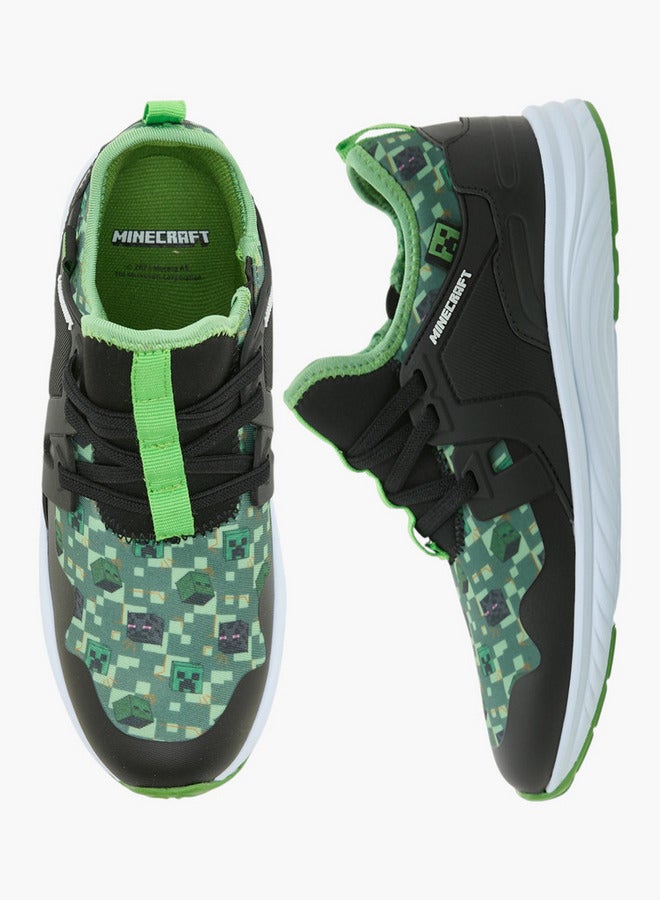 MINECRAFT أحذية رياضية مطبوعة بدون رباط بتفاصيل من الدانتيل - Image 1