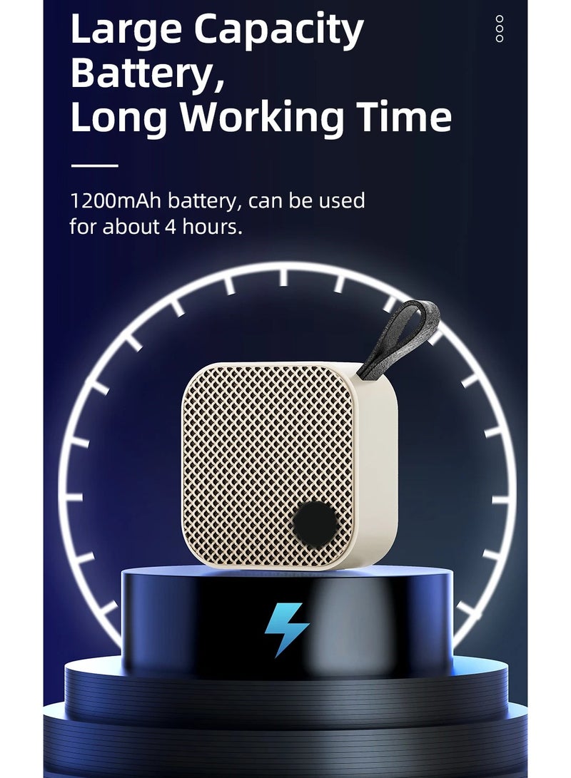 ريكرسي RECRSI Bluetooth BT 5.2 مكبرات صوت محمولة لاسلكية 5 واط مشغل موسيقى صغير مع FM للهواتف الذكية وأجهزة الكمبيوتر، شحن مجاني - Image 4