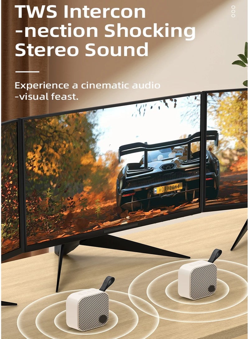 ريكرسي RECRSI Bluetooth BT 5.2 مكبرات صوت محمولة لاسلكية 5 واط مشغل موسيقى صغير مع FM للهواتف الذكية وأجهزة الكمبيوتر، شحن مجاني - Image 5