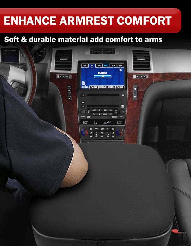KBH Center Console Cover for Cadillac Escalade 2007 2008 2009 2010 2011 2012 2013 2014, Interior Accessories, Car Arm Rest Elastic Quick Dry Protector, Anti-Scratch, Black - Image 4