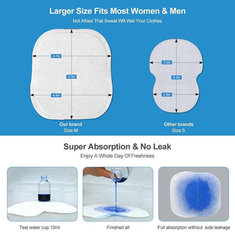 Suplory EXTRA LARGE Underarm Sweat Pads for Women and Men Fight Hyperhidrosis [ 10 PCS ], Armpit Sweat Pads Comfortable Unflavored, Non Visible, Extra Adhesive, Disposable, Sweat Free Armpit Protection - Image 3