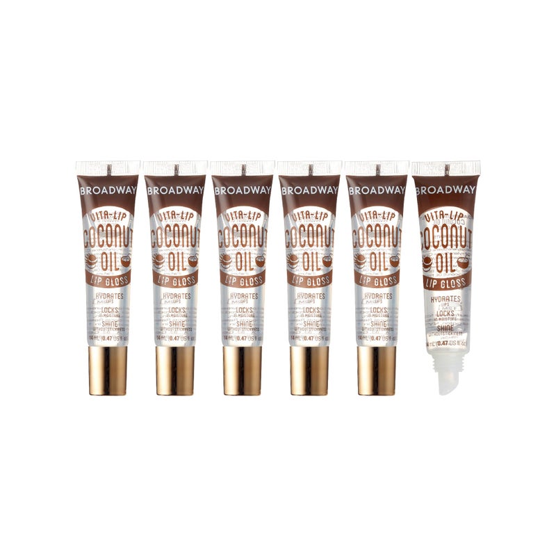 Ruby Kisses Broadway Vita-Lip Clear Lip Gloss (Coconut Oil 6 Pack), Ultra-Hydrating & Soothing Formula with Vitamin Oils, High-Shine Non-Sticky Finish, Healing Glossy Lip Balm Locks in Moisture - Image 1