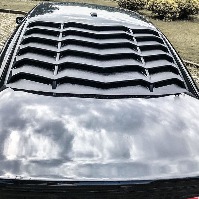 LE-JX Matte Black Rear Window Louver Cover, Lambo Style Custom Fit All Weather ABS Compatible with 2011-2023 Dodge Charger SXT/GT/RT/RT Scat Pack/Scat Pack Widebody/SRT Hellcat Widebody - Image 2
