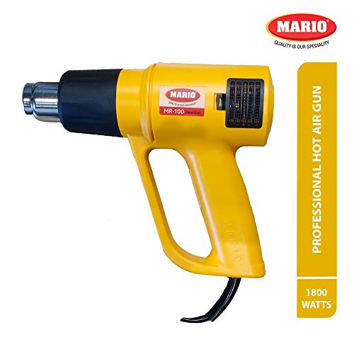 MARIO Heavy Duty - Hot Air Heat Gun - 2 Speed Fan Heat Gun for High Temperature Use - Dual Settings Plastic - 1800 Watts - Yellow Color - Image 2