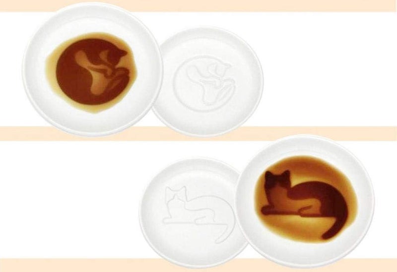 MISS TUTU 4pcs Ceramics Cat Relief Seasoning Dishes Sushi Dipping Bowl Appetizer Dessert Plate - Image 2