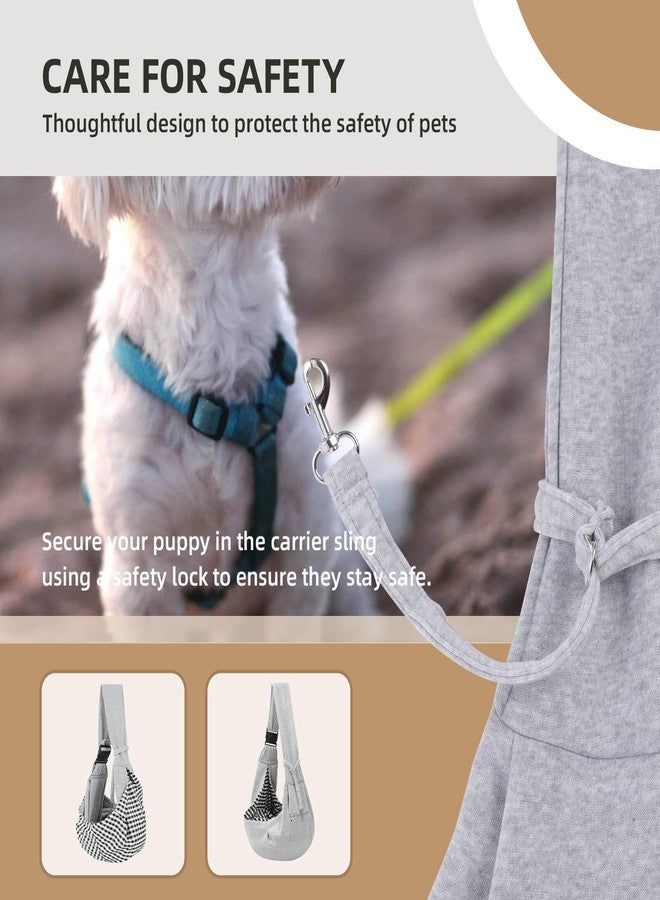 Riuja Adjustable Dog Carrier Sling - Hand-Free Dog Carriers for Small Dogs and Cats, Puppy Sling Carrier with Zipper Purse Pocket, Travel Safety Harness, Puppy Essentials (Gray) - Image 5