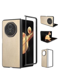 Case For Honor Magic V3 PU Leather Black Frame Full Coverage Phone Case
