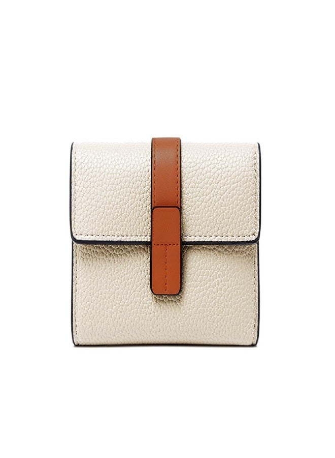 AOXONEL Small Womens Wallet Leather Wallets for Women Rfid Ladies Wallets Trifold Wallet Compact Thin with Card Slots and Zipper Coin Pocket (White) - Image 1