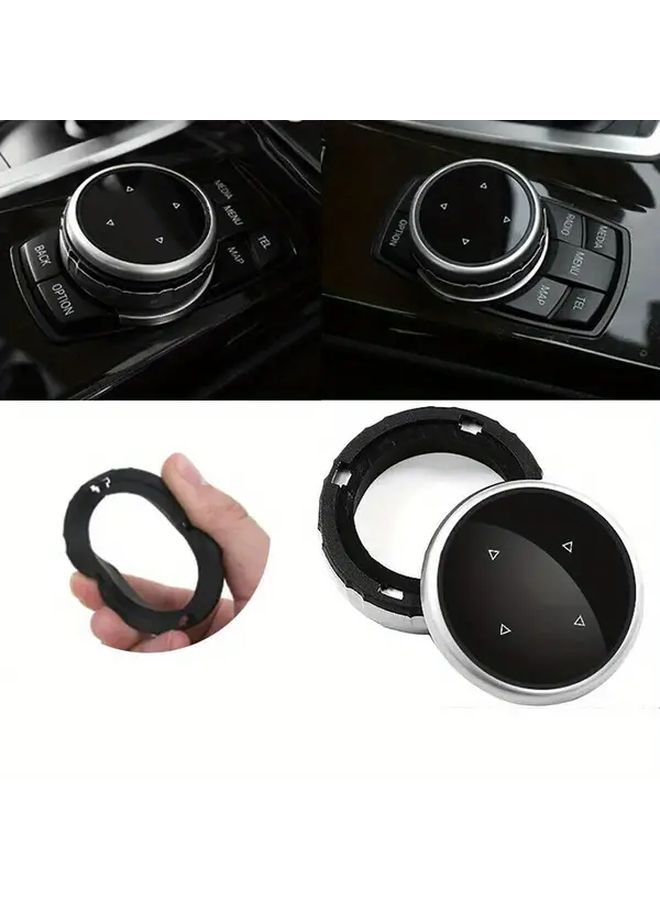 غطاء أسود بإضاءة خلفية لمقبض iDrive لسيارات بي إم دبليو من الفئة 1 و3 و5، تصميم مريح مقاوم للخدش، تركيبه بالضغط - Image 2