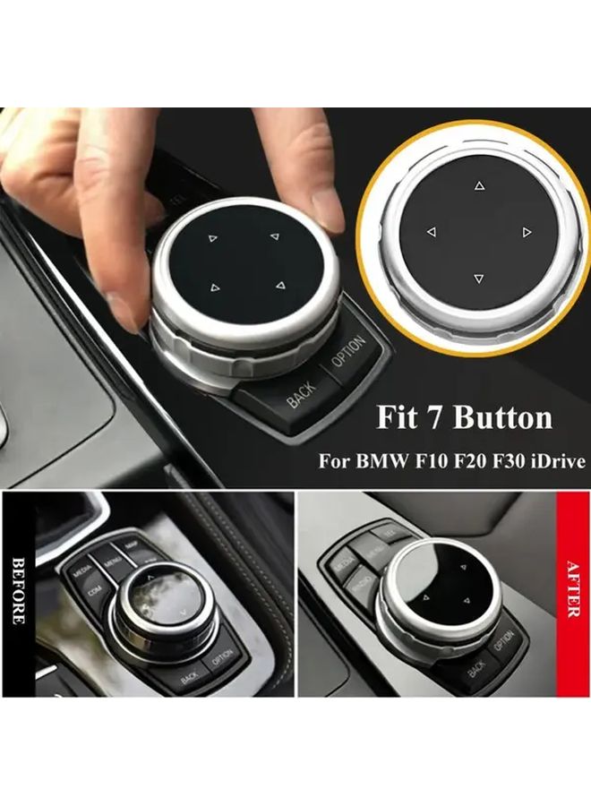 غطاء أسود بإضاءة خلفية لمقبض iDrive لسيارات بي إم دبليو من الفئة 1 و3 و5، تصميم مريح مقاوم للخدش، تركيبه بالضغط - Image 3