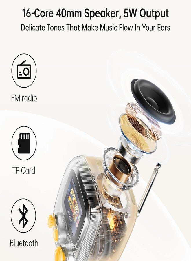 ديفوم مكبر صوت Divoom Tiivoo-2 Retro Pixel بتقنية البلوتوث مع منفذ USB-C/TF، وشاشة عرض مخصصة لفن البكسل، وساعة منبه، ووضع السكون بضوضاء بيضاء، ومناسب للمكتب المنزلي، وهدايا للنساء والرجال، لون كريمي - Image 3