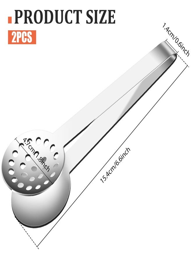 Tweruna 2 Pcs Tea Tongs, Tea Bag Squeezer, Teabag Filter, Dispenser Accessories for Teas Drinkers, Stainless Steel Round Strainer Gripper Picker - Image 2