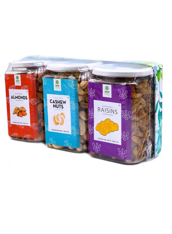 New Tree Gift Hamper, The Classic Dry Fruit Combo, Almonds-450gm , Cashew-400gms, Raisins- 450gms II - Image 1