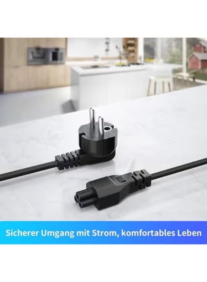 Euro Power Cable 3-Pin – 1.2m Durable Plug – Universal Mickey Mouse Style Adapter for Daily Use - Image 3