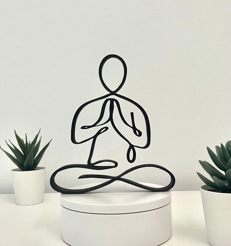 EROTNGO Minimalist Meditation Yoga Sculpture Relaxation Showpiece for Home Gym Office ZenInspired Figurine for Peace Mindfulness
