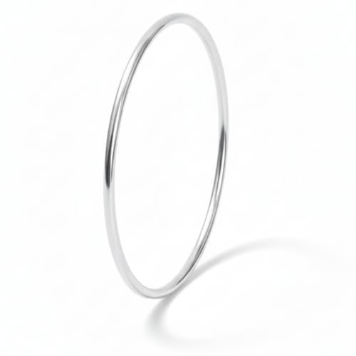 Parnika (Formerly MJ 925 Plain Round Hollow Unisex Kada Bangle in Pure 92.5 Sterling Silver for Girls Women Boys Men | With Certificate of Authenticity | Chandi ka Kada | (1 Piece, 50 mm) - Image 4