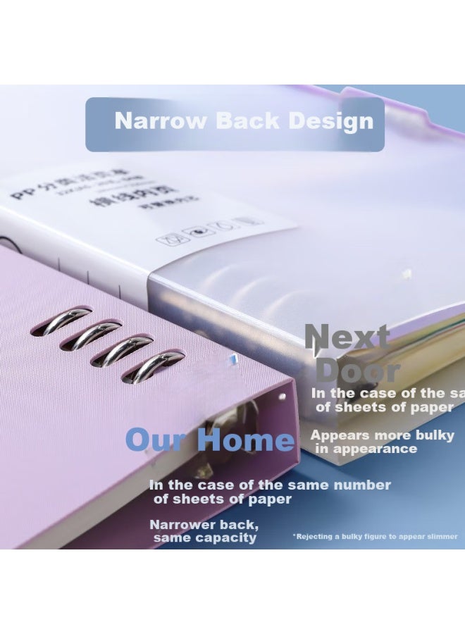 Wengu (Wengu) A5/60 Sheets Removable Iron Clip Loose-Leaf Notebook 20 Holes High-Value Small Fairy Simple Horizontal Line Notebook Large Capacity Student Postgraduate Entrance Examination Notebook Bi0 - Image 5