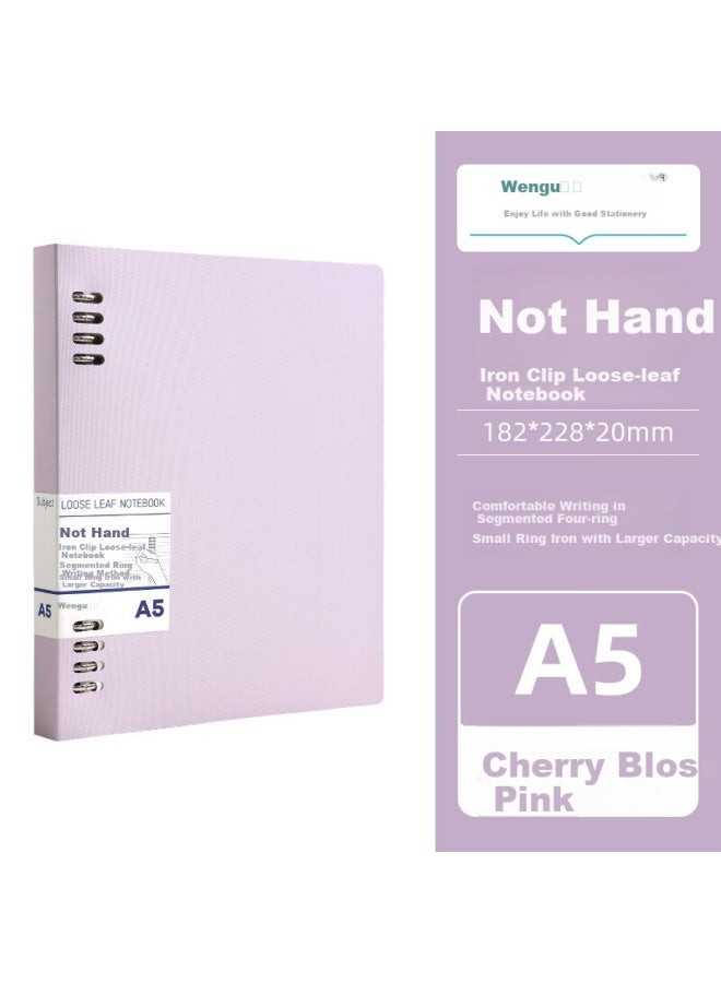 Wengu (Wengu) A5/60 Sheets Removable Iron Clip Loose-Leaf Notebook 20 Holes High-Value Small Fairy Simple Horizontal Line Notebook Large Capacity Student Postgraduate Entrance Examination Notebook Bi0 - Image 1