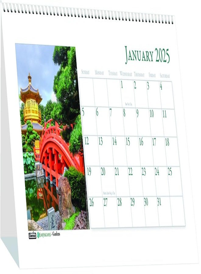 House of Doolittle 2025 Monthly Desktop Tent Calendar, Earthscapes Garden, 8.5 x 4.5 Inches, January - December (HOD309-25) - Image 1