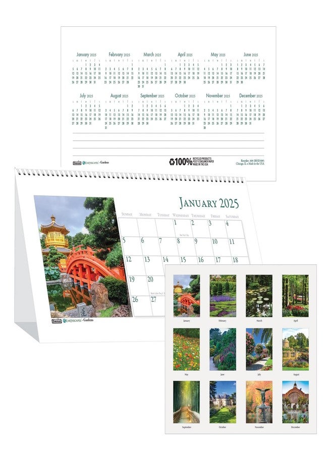 House of Doolittle 2025 Monthly Desktop Tent Calendar, Earthscapes Garden, 8.5 x 4.5 Inches, January - December (HOD309-25) - Image 3