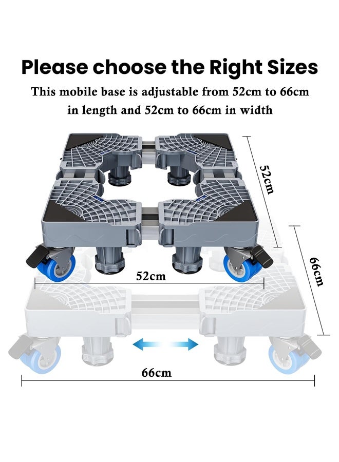 إتش كيو جيمنغ حامل ثلاجة عالمي بقاعدة قابلة للتعديل، مزود بـ 8 أرجل متينة و4 عجلات قابلة للقفل، مناسب أيضًا لحامل الغسالة، وقاعدة الثلاجة، وعربة نقل الأجهزة المنزلية المربعة القابلة للتعديل. - Image 2