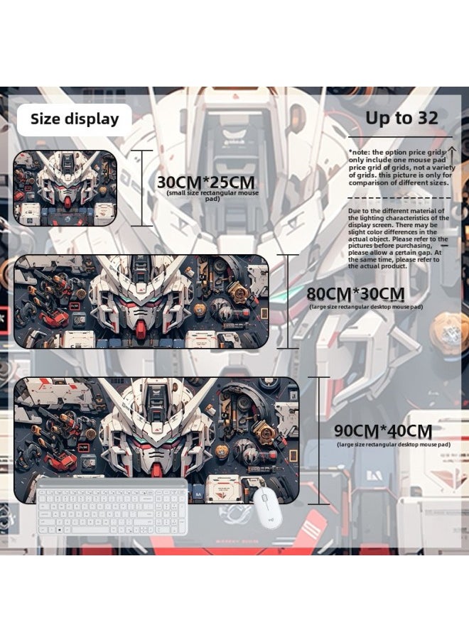Generic - Mouse Pad Oversized Gundam Computer Keyboard Pad Cartoon Game Mouse Pad Boys E-sports Computer Thickened Desk Pad-Color:900*400*3mm-Pattern:Up To 32 - Image 1