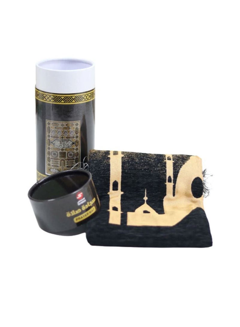 Prayer rug in elegant cylindrical box - Mecca - Image 1