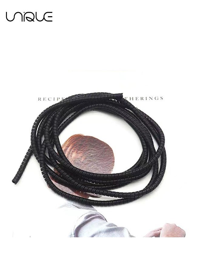 Unique 2Pcs 1.6m Spiral Cable Protector, Chargers Cable Protector Data Cable Protective Sleeve, Headphone Saver, Charger Protective Cover for Phone USB Prevent Pets from Biting The Cable (Black)  - Image 3