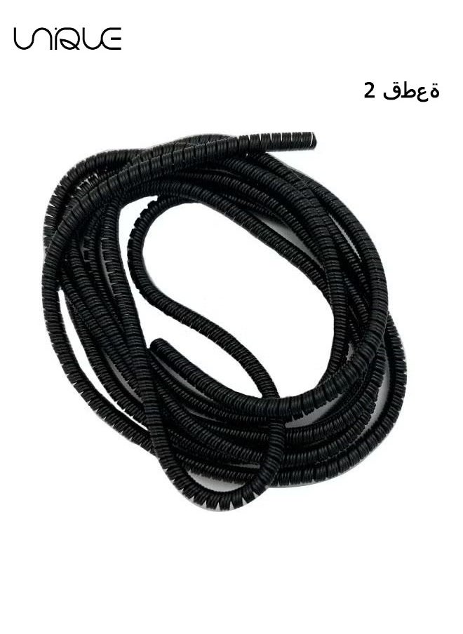 Unique 2Pcs 1.6m Spiral Cable Protector, Chargers Cable Protector Data Cable Protective Sleeve, Headphone Saver, Charger Protective Cover for Phone USB Prevent Pets from Biting The Cable (Black)  - Image 1