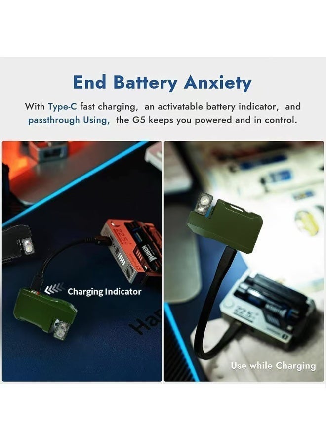 G5 Rechargeable EDC Flashlight, Powerful RGB Flashights, 400 Lumens Portable Flat Mini Flashlights, IP68 Waterproof Multi-Mode Magnetic Small Keychain Flashlight for Camping, Emergency (Green) - Image 3