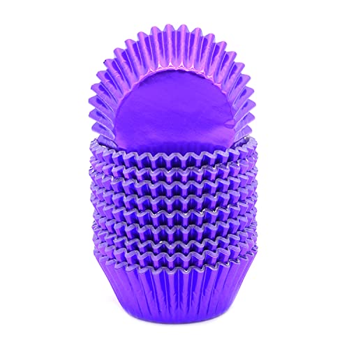 Mombake Standard Purple Foil Cupcake Liners Muffin Baking Cups for Party and More, 200-Count - Image 1