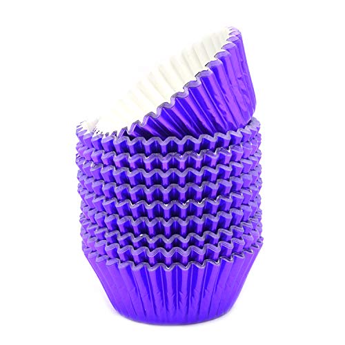 Mombake Standard Purple Foil Cupcake Liners Muffin Baking Cups for Party and More, 200-Count - Image 2