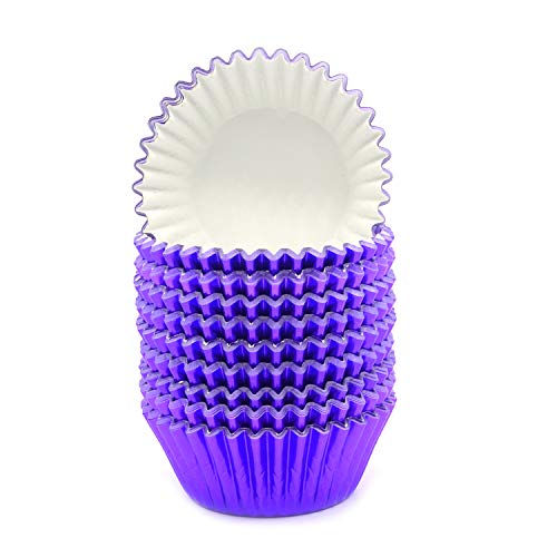 Mombake Standard Purple Foil Cupcake Liners Muffin Baking Cups for Party and More, 200-Count - Image 3