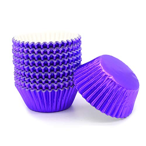 Mombake Standard Purple Foil Cupcake Liners Muffin Baking Cups for Party and More, 200-Count - Image 5