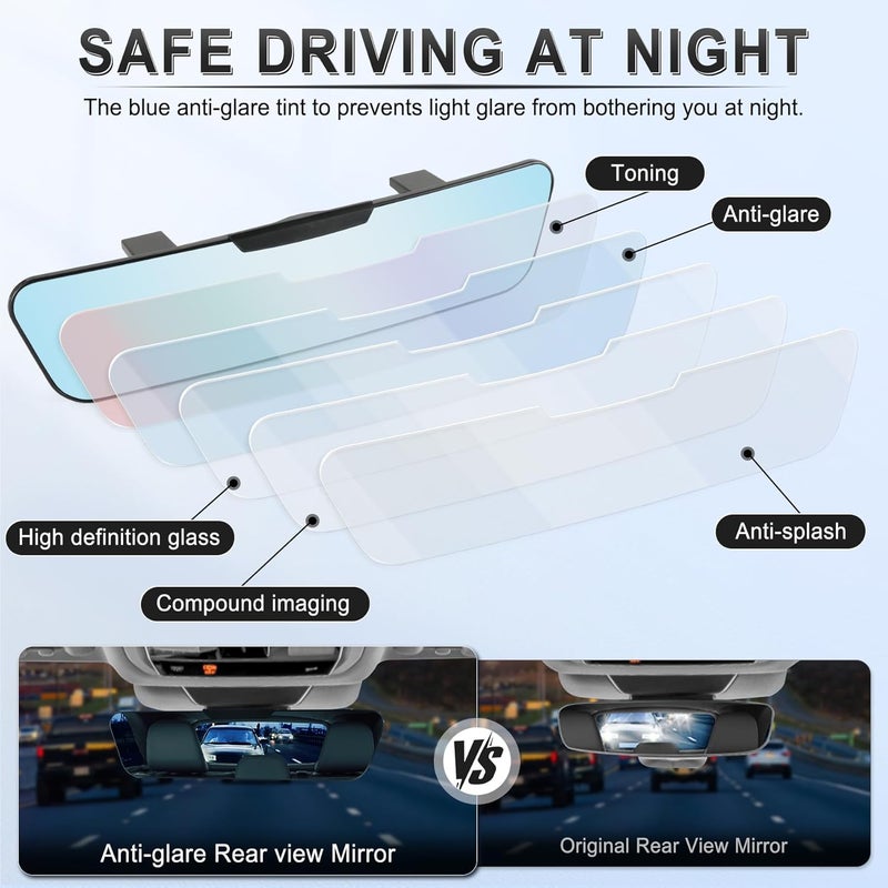 LivTee Anti Glare Rear View Mirror 12.4" - Image 2
