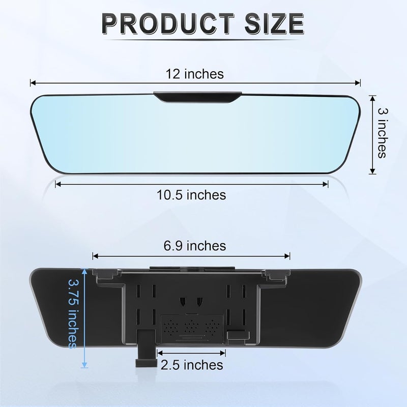 LivTee Anti Glare Rear View Mirror 12.4" - Image 4