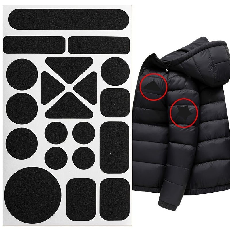 2pcs Black Self-Adhesive Fabric Repair Patches for Down Jackets and Clothing Repair Easy to Apply - Image 1