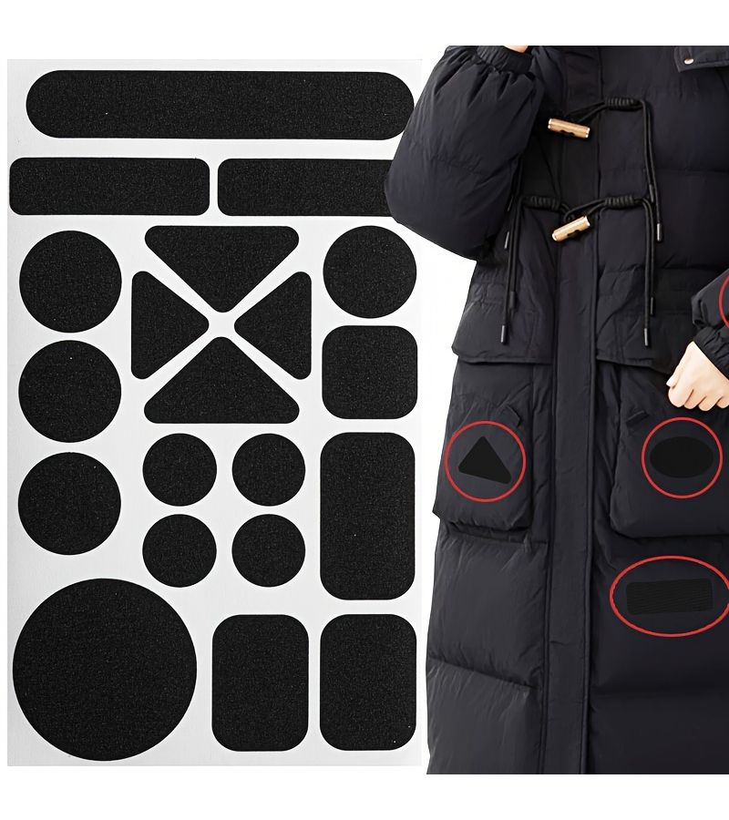2pcs Black Self-Adhesive Fabric Repair Patches for Down Jackets and Clothing Repair Easy to Apply - Image 5