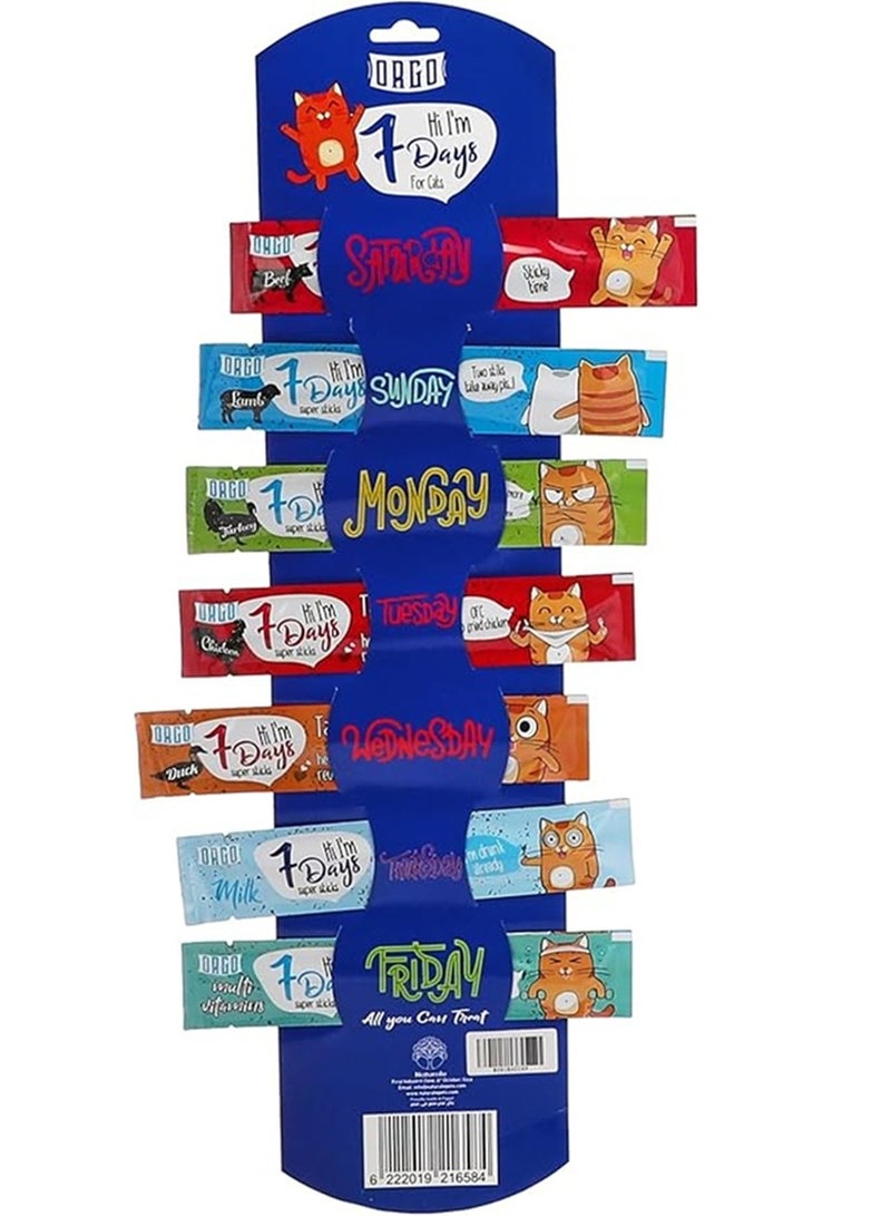 سفن داى مكافآت للقطط سبع قطع  بسبع اطعمه  ، كل مراحل الحياة (سبع قطع)