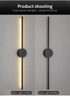 LOOPITYS Modern Interior Wall Light 10W LED Wall Light, Gold Wall Light for Bedroom Living Room Corridor (Color : Three color temperatures, Size : 60 CM)  - Image 3
